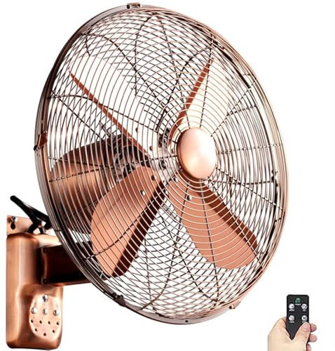 Vintage Retro Wall Mounted Oscillating Fan with Remote Control 90 Degree Rotation Waterproof for Outdoor Patios Bedrooms and Kitchens Ideal for Industrial Commercial and Residential Use