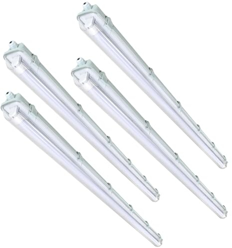 Izrielar 24w LED Feuchtraumleuchte, 4 Stücke Wannenleuchte 150CM LED Röhren 2400Lm, 6000k Kaltweiß Tageslicht Industrie Strahler Werkstattleuchte Beleuchtung IP65 Badlampe Leuchtstoff Röhren