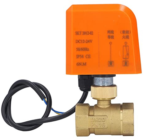 Elektrischer Kugelhahn, DN20, Elektrischer Kugelhahn, DC 12–24 V, 2 Drähte, Angetrieben, Motorisiert, 3/4 Zoll, Elektrische Steuerung, Normalerweise Geschlossen, Zwei