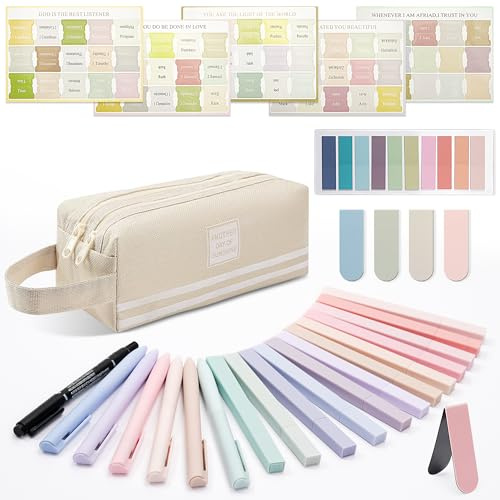 Vienrose Bibel Journaling Set, Bibelstudienzubehör, Stiften & 75 Bibel-Tabs | Bibel-Textmarker und -Stifte, 75 Englische Bibelregister, Bibel Journaling Zubehör, Bibelstudien Tools für Frauen