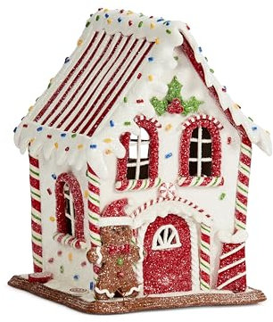 Smart Garden Christmas LED Light Up InLit Gingerbread House Candy Cabin - 20cm x 14cm - Hand Painted Christmas Decoration - Novelty Christmas Décor - Battery Powered