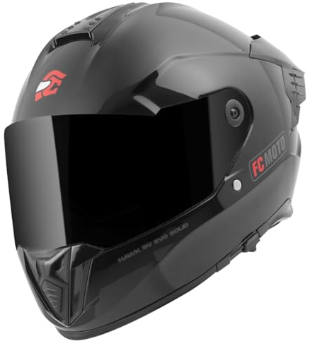 FC-Moto Hawk EVO Solid Helm, schwarz, XS