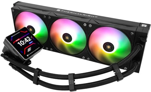 Thermalright Grand Vision 360 ARGB Black CPU AIO Cooler,PC 360 Specification Water Cooler System,IPS LCD Screen with 480x480 Resolution,for AM4/AM5&Intel LGA1700/1851,High Performance Pump