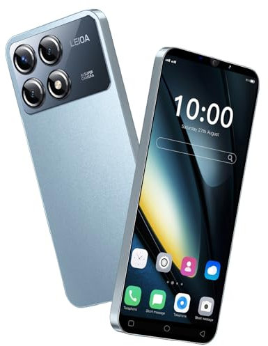 QrZrQ Smartphones Bon marché, 5,0 Pouces, Double Carte Double Caméra, ROM 16GB 【Extensible à 128GB】, Support GPS/WiFi/Bluetooth/FM, Téléphone déverrouillé par Le visag (X6Pro-Argent)