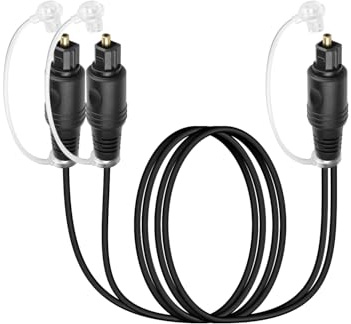 GELRHONR 1 in 2 Out Digital Optical Audio Splitter Cable,1 Male to 2Male Toslink Fiber Splitter for TV,DVD,HDT,Sound Bar,Amplifier (1M/3.28ft)