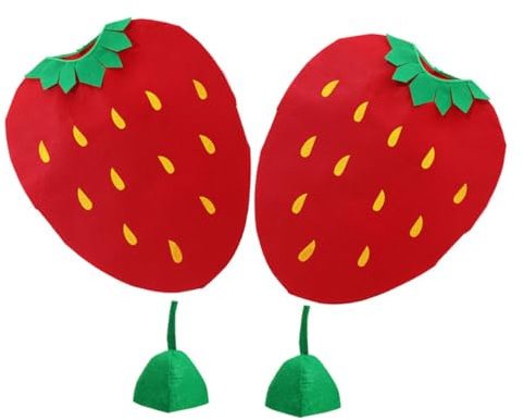 SOPOTUTU 2juegos Disfraz Infantil De Fresa Traje De Fruta Para Niño Niña y Niñas Ropa De Cosplay Con Sombrero Para Halloween Fiestas Temáticas y Actividades Escolares Talla Única