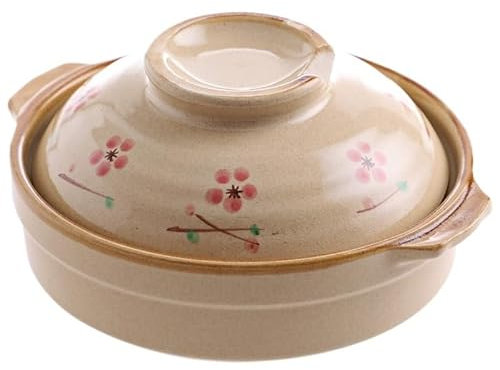 DUANSIYU Tegame Terracotta Pentola for zuppa Pentola di coccio Casseruola Pentola in Ceramica Pentola for zuppa Resistente alle Alte Temperature Pentola in Ghisa con Coperchio