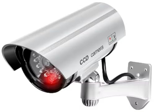 Louttary Caméra de Sécurité Factice Extérieure, Système de Caméra de Surveillance Factice à LED pour la Sécurité des Propriétés, des Entreprises et des Maisons