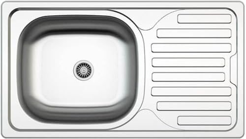 Premium Edelstahl Einbauspüle – Moderne, langlebige & pflegeleichte Küchenspüle mit satinierter Oberfläche & Siphon-Set, ideal für Küche, Gewerbe & Gastronomie (76x44x15)
