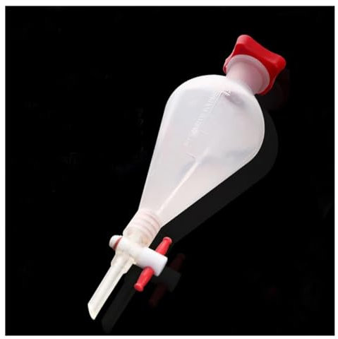Vetreria da laboratorio Imbuto separatore in plastica sagomato da 500 ml con tappo, imbuto separatore in PP, forniture da laboratorio