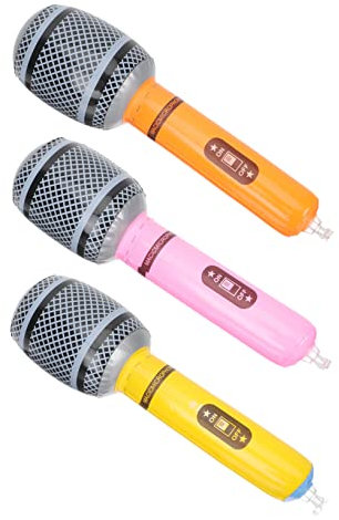 FRCOLOR Microphone Gonflable 80S pour Garçon et Filles Jouet de Fête Accessoire de Décoration Pratique et pour Concerts et Cosplay 1 Pièce