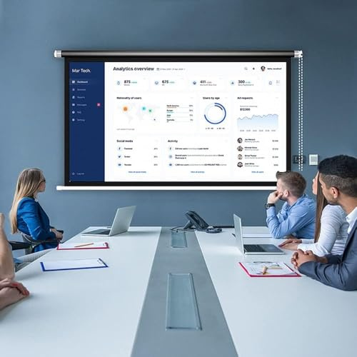 Portable Projection Screen Manual Drop Down Projection Screen Roll Up Movie Screen Home Theater Office Screen(16:09)