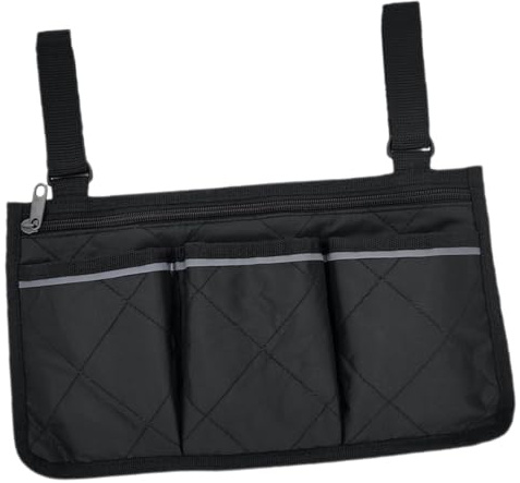 Mikikit Pochette de Rangement pour Fauteuil Roulant Poche Latérale pour Accessoires Organisateur Suspendu pour Objets du Quotidien