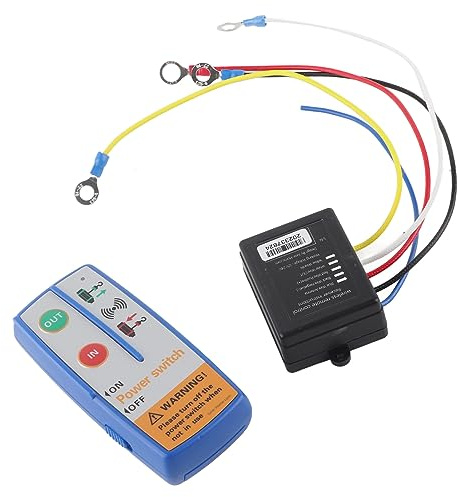 Xiuganpo Kit Telecomando Wireless per Verricello Elettrico Facile Usare per Camion ATV SUV, Avvisa Ramsey Superwinch Bulldog, Ricevitore Trasmettitore 12V, ABS Nero