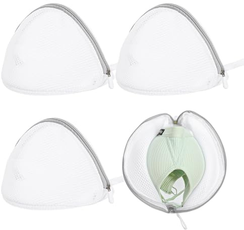 Elegaperma 4 st BH-tvättnät, BH-tvättnät för tvättmaskin, tvättnätBH, tvättsäck underkläder liten i polyester, tvättsäck med dragkedja, skydda känslig kläder