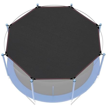 Generico Copertura Parasole per Trampolino, Tenda Telo Protettivo Copertura per Trampolino da 8 Pali, Resistente ai Raggi UV, Antipolvere & Impermeabile, Parcos Giochi all'aperto in Giardino