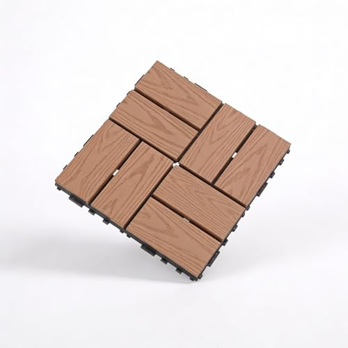 Pavimentos Arquiservi - Baldosas Losetas Deck Madera Plastico WPC Tarima Exterior Madera Color Pino 12 Unidades (1m²) 29x29cm - Terraza Patio Jardin