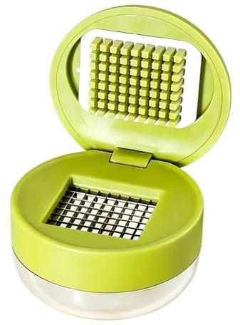 Trita Aglio - Mini Utensili Manuali Da Cucina, Adatti Al Contatto Alimentare | Affetta Aglio con Contenitore per Conservazione - Per, Preparazione Cibo, Cucina, Ristorante, Picnic, Campeggio E Barbec