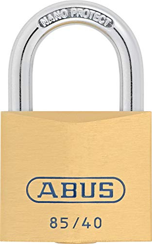 ABUS Vorhängeschloss Messing 85/40-2er Set, gleichschließend - für Kellertüren, Schuppen u. v. m. - wetterfest - gehärteter Stahlbügel - ABUS-Sicherheitslevel 6 | Massiver Messinkörper, gehärteter Stahlbügel mit Nano Protect, Sicherheitslevel 6, für Keller & Schuppen