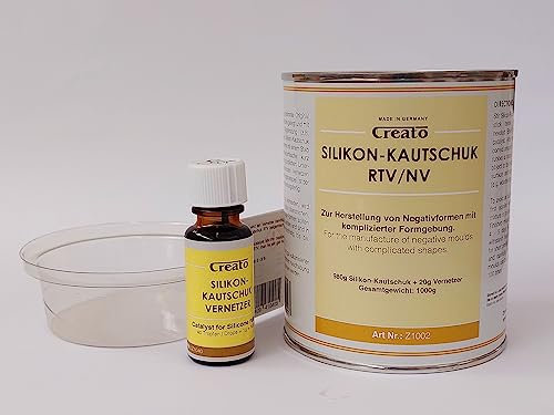 Creato Z1002 Silikon Kautschuk RTV-NV 1 Kg Inklusive Vernetzer, weiß, 10 x 10 x 15.5 cm