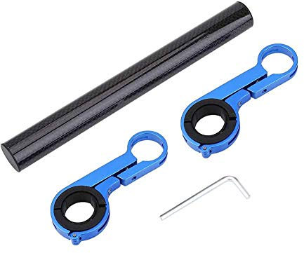 VGEBY1 Fahrrad Lenker Verlängerungshalterung, Leichte Dauerhafte Fahrradhalterung Verlängerung für Fahrrad Licht Taschenlampe Tacho Radfahren Rack Set (Blau)