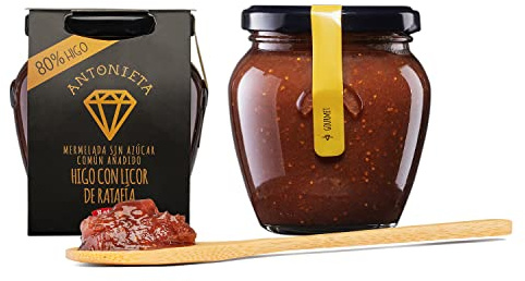 Mermelada de Higo con Licor de Ratafia - Mermelada Gourmet 100% Fruta de Producción Propia Hecha a Mano - Sin Azúcares Añadidos - Hecho en España - 230 G