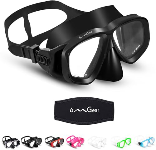 Junior Swimming Goggles with Nose Cover Adult Scuba Diving Mask Black Dive Glasses Snorkeling Goggles Snorkel Gear Kids Anti-Fog Swim Mask (Black)