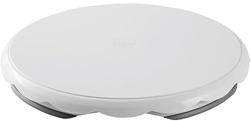 Wilton Plateau Tournant Basique, Support à Gâteau avec Roulement à Billes pour Décorer Gâteaux & Tartes Jusqu’à 28 cm, Rotation à 360 - Blanc