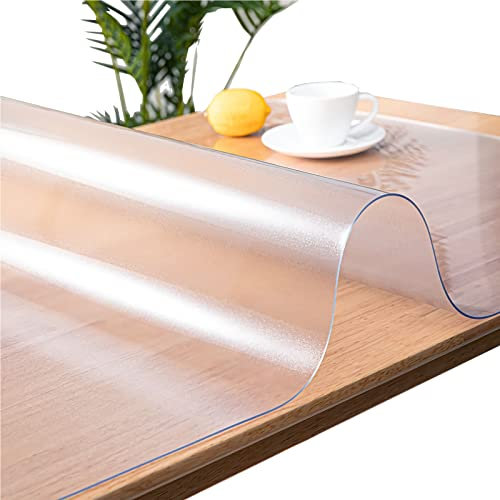 VISZC Tischdecke 35*35cm PVC -Transparent -Mattiert Tischfolie Glasklar Folie Abwaschbar Schutzfolie Tischschutz Durchsichtig Tischschoner für Esstische & Couchtische & Kindertische