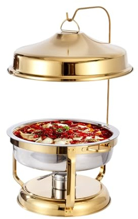 Chafing Dishes Für Buffet-Set, Runder Buffet-Chafing Dish Aus Edelstahl, Verbessertes Design Der Hängenden Abdeckung, Buffet-Servier- Und Wärmer-Set Für Partys