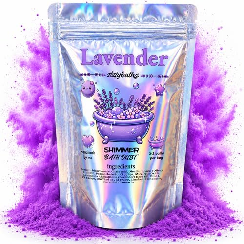 Stsfybaths Purple Lavender Shimmer Bath Bomb in A Bag - Handmade Scented Bath Bombs for Women,Kids and Men - Bulk Bathbomb Fizzies Perfect for Boys and Girls All Ages (Small, Purple)