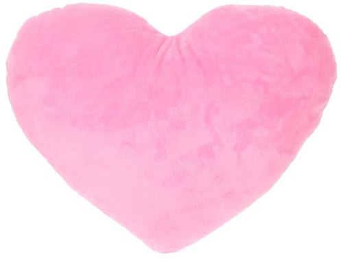 PRETYZOOM Cojin Corazon Rosa, Cojin de Peluche en Forma de Corazon, Cojines De Sofa De Felpa, Cojines De Cama, Decoracion De Dormitorio Infantil, 30 x 23.5 cm