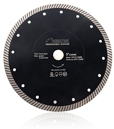 SHDIATOOL Disco Diamantato Super Sottile 230mm Turbo Lama Diamantata per Taglio per Porcellana, Ceramica, Piastrelle, Granito