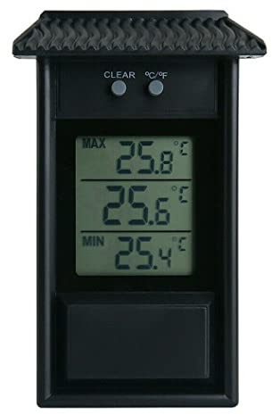 Digitales Max-Min-Thermometer, Gewächshaus-Thermometer für den Innen- und Außenbereich, Wand, Zimmer, Gartenzubehör, einfach an der Wand zu montieren