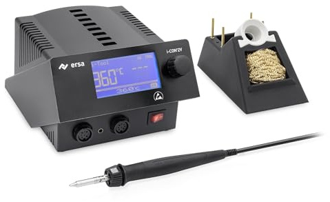 ERSA i-CON 2V MK2 Digitale 2-Kanal Industrie-Lötstation 150-450°C mit 150W Lötkolben i-TOOL MK2 Tip'N'Turn - Spitzenwechsel - SD-Slot – Schnittstelle - antistatisch - 0IC2205V0C
