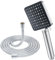 YEAUPE PRO Soffione Doccia con Tubo 1.6M, Doccino per Doccia con Filtro,Soffione Doccia Anticalcare Alta Pressione,Soffione Doccia Quadrato Grande con 6 tipi di getto,Doccia Bagno(100 * 115mm),Cromo