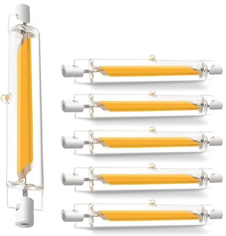 ZJZG 20W R7S LED 118mm Warmweiß 3000K 2000LM Ersatz für 200W Halogenlampen, R7S LED 118mm Dimmbar Glühbirne, Kein Flackern, 360°Abstrahlwinkel LED Stab, 6er Pack