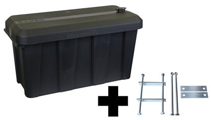 Deichselbox Daken Blackit Lite, Werkzeugkasten, Gurtkiste, Anhängerbox, Staukiste, Daken B24-1 + Montagesatz MON2012, Edelstahlhaus GmbH