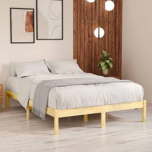 Gecheer Massivholzbett Kiefernholz 160x200 cm Bettrahmen Holzbett Bettgestell Einzelbett oder Doppelbett Holz Bett