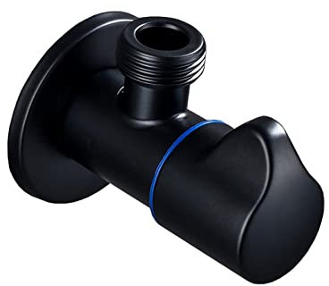Isolierwasserventile, Duschanschluss, Eckventil, Eckventil 1/2 Zoll, schwarze Eckventile, Messing, Spülbecken-Absperrventile, Wasserhahn-Umstellventil-Adapter for Spülmaschine, for Spüle, schwarz A (