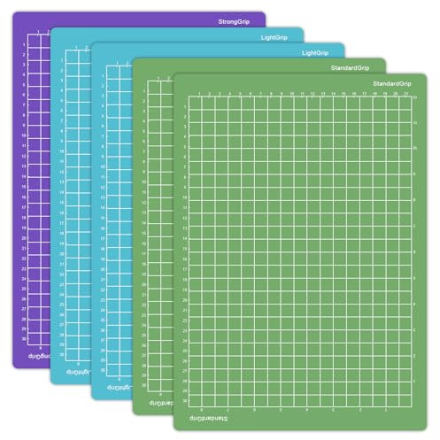 ANBOWEI 5 Piezas Alfombrilla de Corte para Cricut Joy Xtra 8,5x12 Cutting Mat Repuesto, Tapete de Corte Adhesivas, StandardGrip LightGrip StrongGrip Esterilla de Corte para Cricut