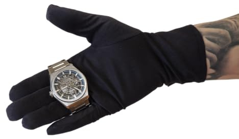 KD89 Handschuhe aus Mikrofaser, schwarz, Heli, für Uhrmacherei, Schmuck, Manipulation von Schmuck und Uhren, für Sammler, Profis oder Amateure