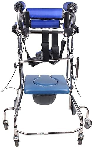 CRBUDY Robuster Duschstuhl mit Rückenlehne und Armlehnen, Steh-Gehgestell/Gehhilfe für Behinderte, für Rehabilitationstraining der unteren Extremitäten für Senioren, Behinderte und Schwan