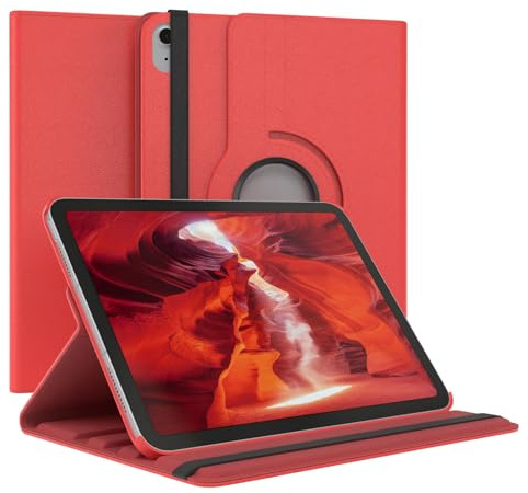 World biz Étui rotatif pour iPad Air 11 pouces (2024) M2, iPad Air 6ème / 5ème / 4ème génération (2024/2022/2020), coque de protection avec support rotatif à 360 degrés, réveil/veille automatique
