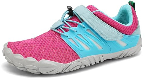 SAGUARO Unisex barfotaskor, utomhus, tåskor med bred tåbox och Zero-Drop sula, storlek 36–48, Rosa röd, 41 EU