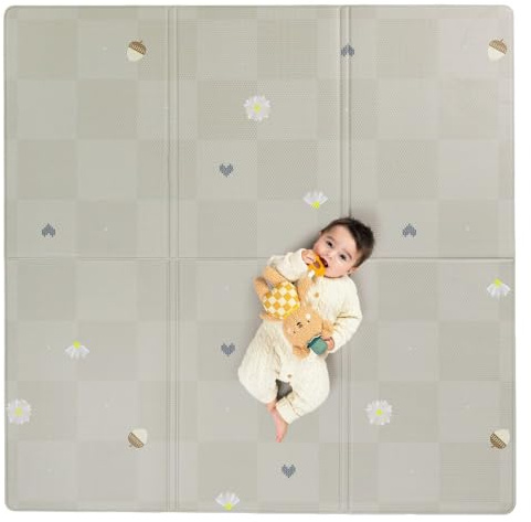 Taf Toys Fold & Play Checkers Mat - Reversible Foam Playmat - Ultra-Durable, Waterproof, Cushioned Surface, Foldable - Ideal for Babies & Toddlers Playtime 140 x 140cm