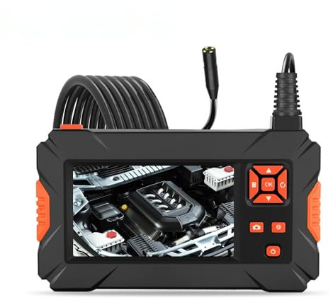 Videoispezione Per Tubazioni,Fogna ispezione Video Camera,Lente Singola Telecamera Di Ispezione Tubi, Telecamera Endoscopio Industriale Con Schermo LCD Da 4.3 Scheda(Size:2 M/6.6 FT,Color:14 mm lens)