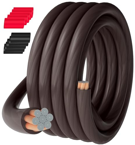 0 Gauge AWG Wire Cable 10 Ft Black, High Power Automotive Ground Primary Wire,Soft CCA Welding Battery Electrical Jumper Wire for DIY Car Audio Amp Speaker Solar Marine Generator RV Trailer Inverter