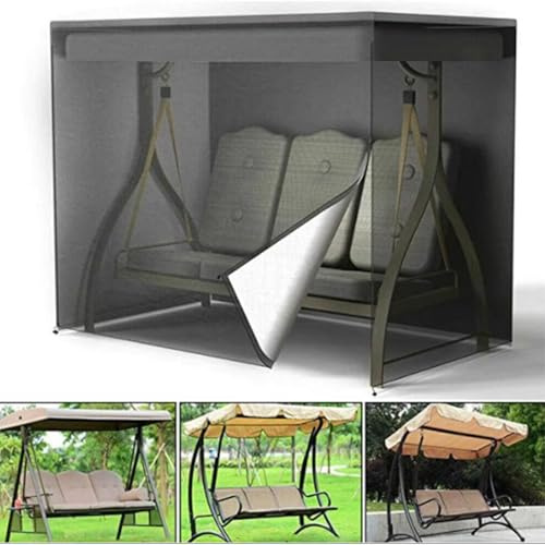 Hollywoodschaukel Abdeckung 3 Sitzer, Schaukel Sitzbezug für Hollywoodschaukel, UV-Beständig Abdeckplane, Abdeckhaube, Reißfest 210D Oxford Gewebe(220 * 145 * 170cm)