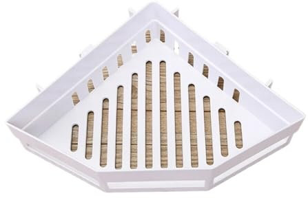 YGLEEULI Mensola Doccia Mensola for Doccia Triangolare a Parete con aspirazione, mensola for Bagno ad Angolo, portaoggetti, Ripiani for Organizer per Doccia Porta Shampoo(White)